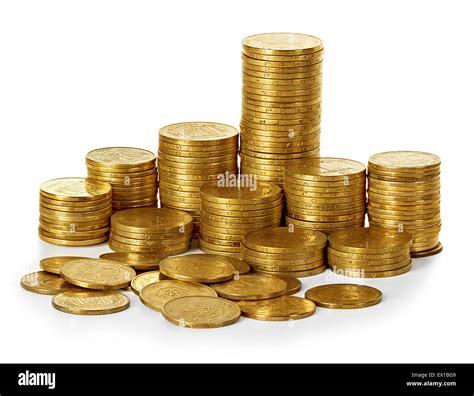 Coins Stack Isolated On White Stock Photo Alamy