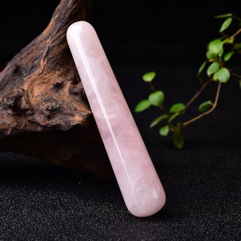 Rose Pink Quartz Crystal Massage Wands Healing Stone Stick Etsy