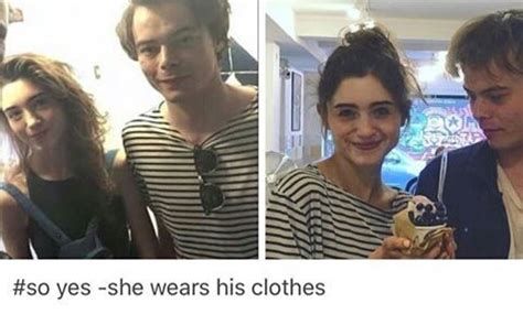 the way he looks at her in the second picture tho stranger things cast stranger things
