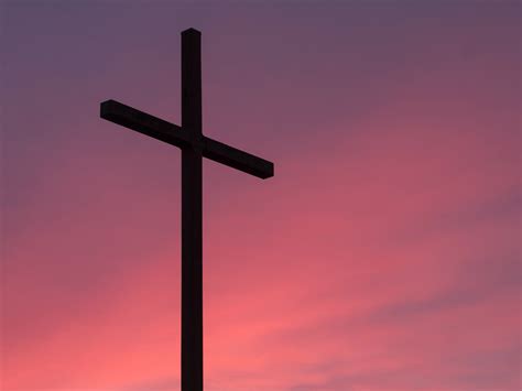 Wallpaper Id 235555 A Cross Against A Pink And Purple Sky Cross
