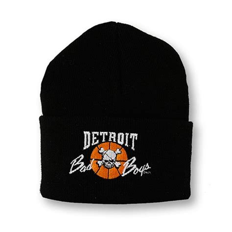 Detroit Bad Boys Authentic Mens Cuffed Knit Hat Vintage Detroit