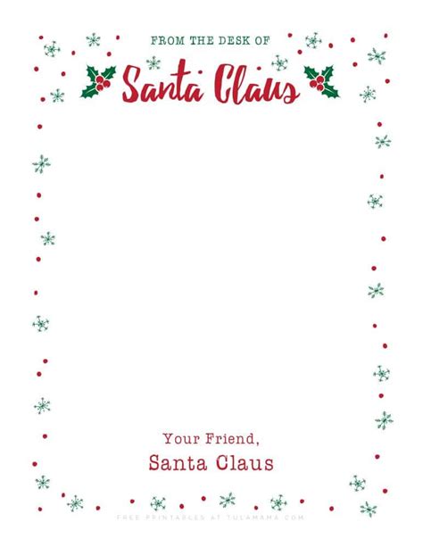 Santa Letterhead Printable Free