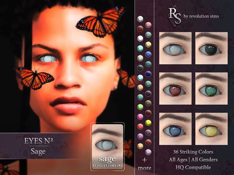 Revolution Sims Ts4 Sage Eyes N2 36 Colors Emily Cc Finds