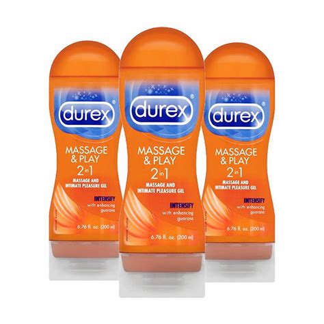 durex massage and play 2 in 1 lubricant intensify 6 76 oz 3 pk