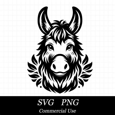Donkey Svg File For Cricut Farm Animal Svg Donkey Png Commercial Use