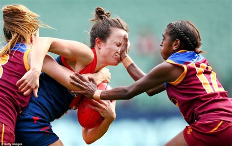 Melbourne Demons Beat Brisbane Lions In Womens Afl Exhibition Match At