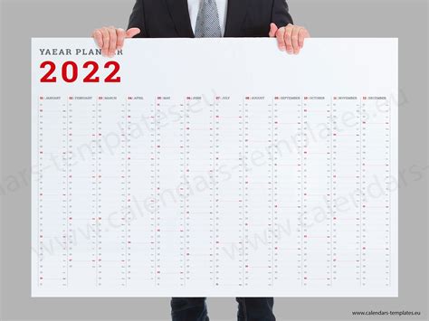 2022 Year Planner Big Yearly Horizontal Wall Planner For 2022 Etsy
