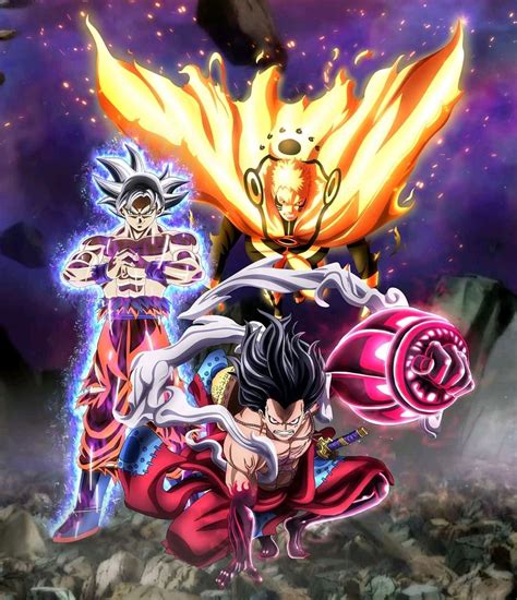 Goku Luffy Naruto Anime Crossover Anime Dragon Ball Super All Anime