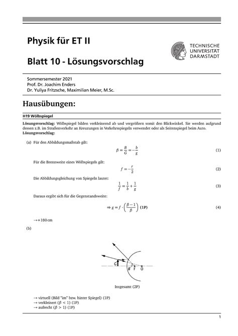 Eti T Uebung Loes H Physik Sose Bungen Physik F R Et Ii