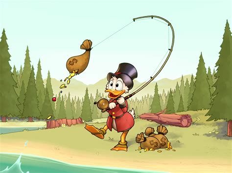 Cartoon Humor Scrooge Mcduck Ducktales Walt Disney Coins 4k
