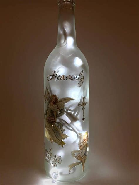 Angels Wine Bottle Light Lighted Wine Bottles Wine Glass Candle