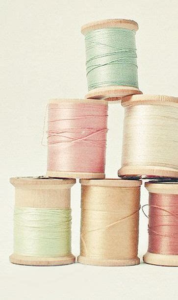 Vintage Pastel Spools Of Thread ~touches Of Color~ Vintage Sewing