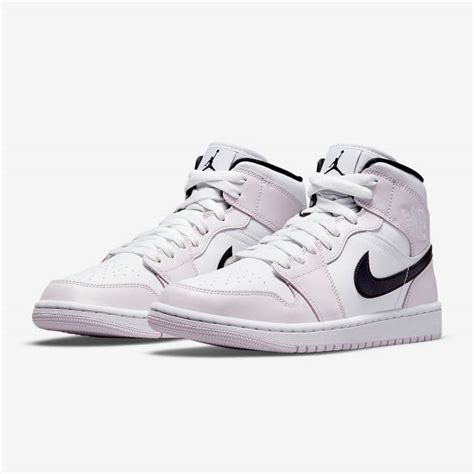 Nike Womens Air Jordan 1 Mid Barely Rose White Pink Black Si