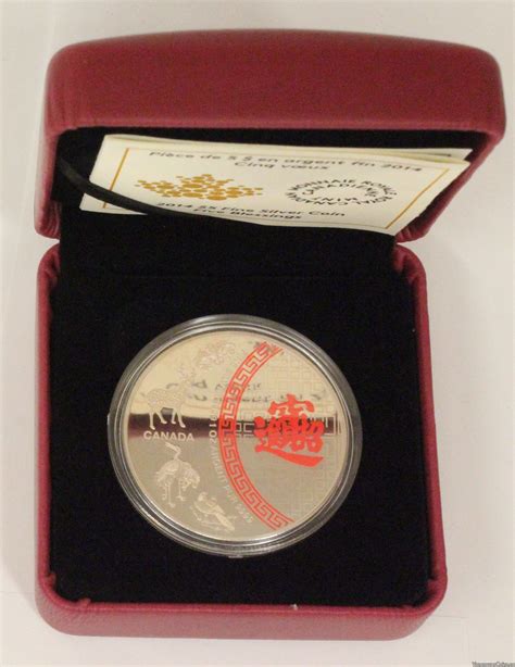 2014 5 Five Blessings 1oz 999 Fine Silver Colour Coin Professional