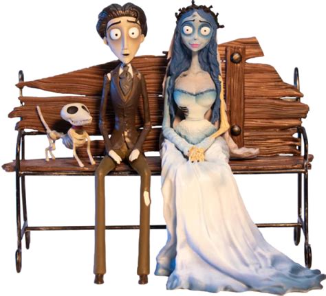 Corpse Bride Victor And Emily On Bench Scale Figure Set Ikon