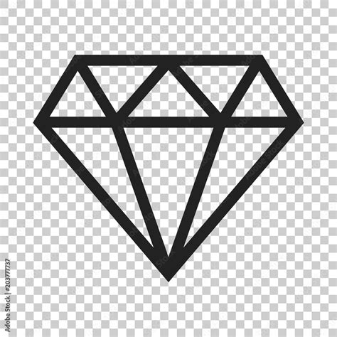 Diamond Jewel Gem Vector Icon In Flat Style Diamond Gemstone