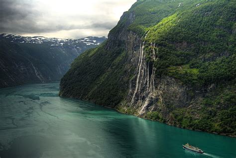 Hd Wallpaper Geiranger Fjord Cruise Landscape Water Cold