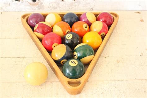 Vintage Billiard Ball Set Mid Century Bakelite Pool Balls Complete Set