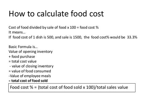 Knowing how to properly calculate cogs can help you deduct the business expenses you incurred while getting or making the inventory you sold. Food costing
