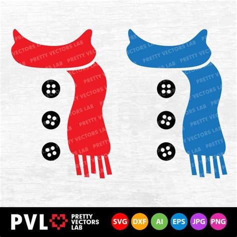 Christmas Snowman Svg Snowman Scarf And Buttons Svg Christmas Etsy