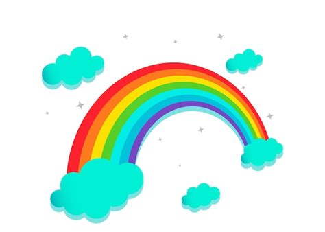 Premium Vector Free Vector Rainbow With Cloud Illustrations