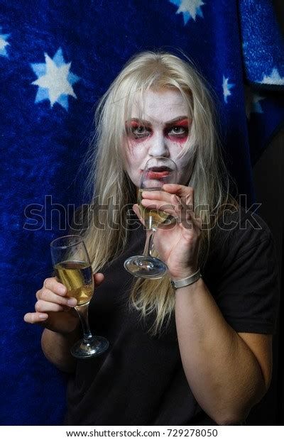 Zombie Girl Black Eyes Bloody Mouth Stock Photo 729278050 Shutterstock