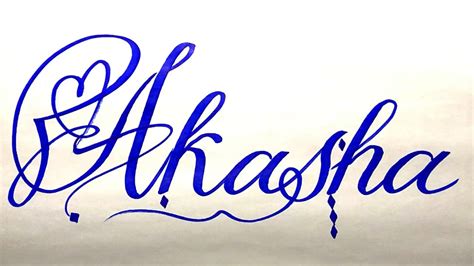Akasha Name Signature Calligraphy Status How To Draw Cursive