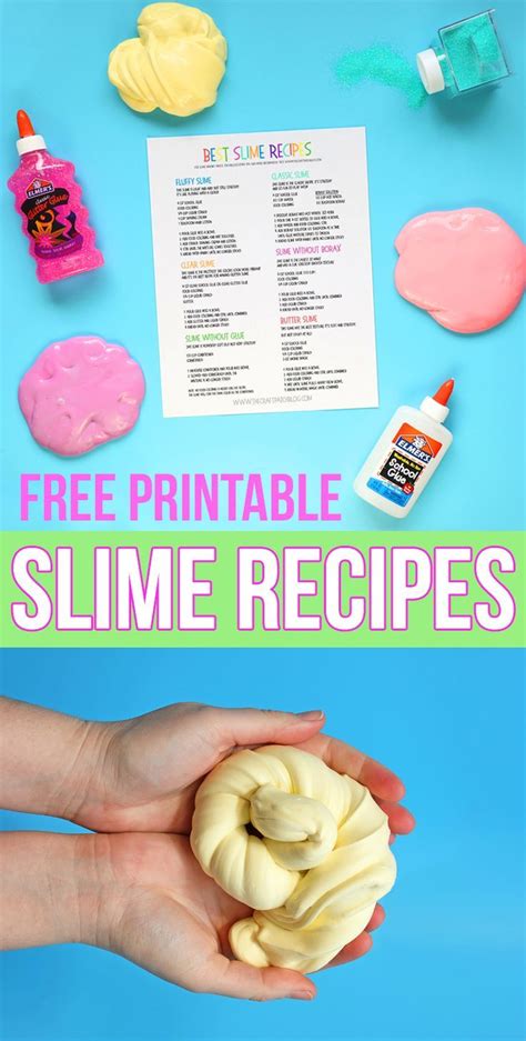 A Person Holding A Doughnut With The Text Free Printable Slime Recipes