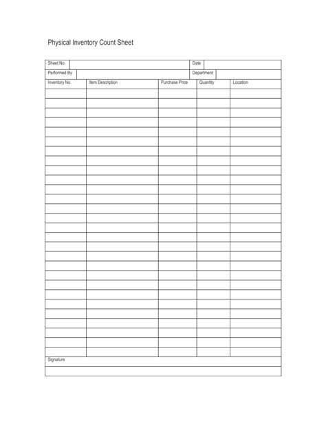 Physical Inventory Count Sheet Template Download Printable Pdf