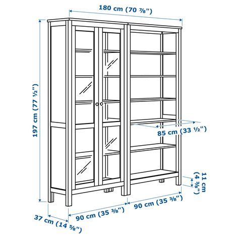 Hemnes Storage Combination Wglass Doors Black Brown 70 78x77 12