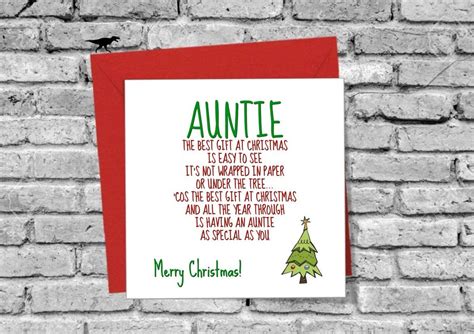 Merry Christmas Auntie Best Gift Greeting Card Love Funny Star Etsy