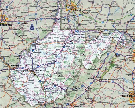 Maps Of West Virginia State With Highways Roads Cities Counties My