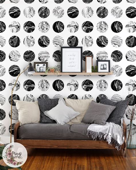 Patterned Moon Removable Wallpaper Simple Wall Mural Etsy Geometric