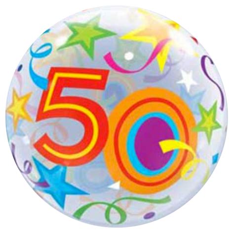 50th Birthday Stars Bubble Balloon 56cm Just Party Supplies Nz