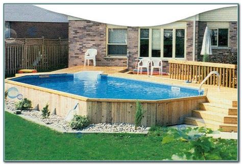 Oval Above Ground Pools With Deep End Above Ground Pool Landscaping