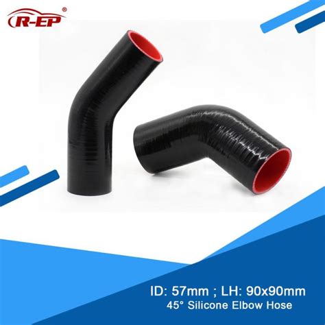 R Ep 45 Degree Silicone Elbow Hose 57mm Rubber Joiner Intercooler New Silicone For Intercooler