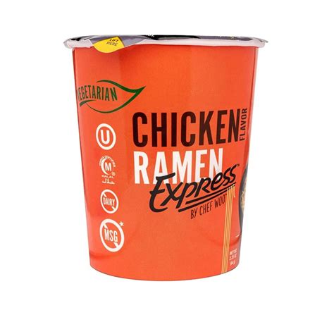Ramen Express Chicken Flavor Ramen Cup Noodle 2 25 Oz Each Pack Of 12 By Chef Woo