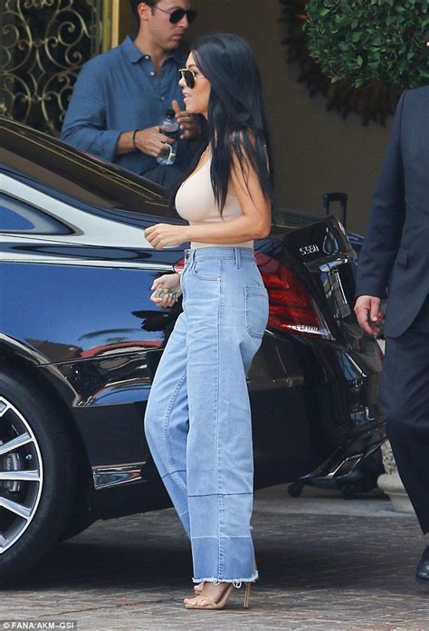kourtney kardashian busts out the cleavage for an outing in beverly hills daily mail online
