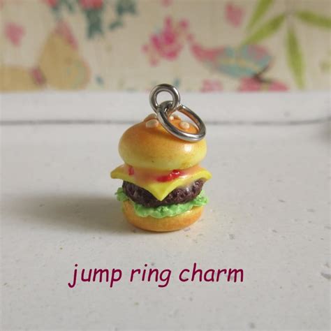 Hamburger Charm Cheeseburger Necklace Polymer Clay Burger Etsy