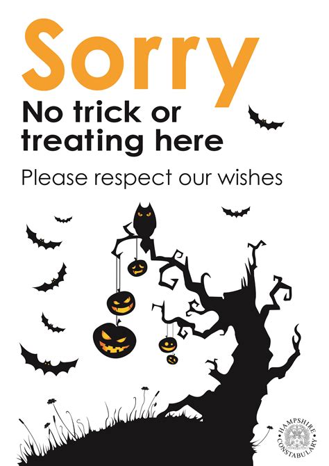 Download No Trick Or Treating Poster From The Hampshire Constabulary