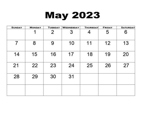 May 2023 Calendar Printable Pdf With Holiday Templates Free