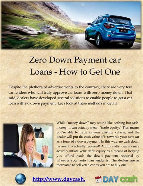 How To Get A Car Without Down Payment Payment Poin