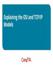 Lesson 1 Explaining The OSI And TCPIP Models Pptx Explaining The