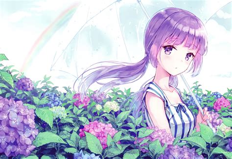 Purple Anime Girl Render Anime Girl