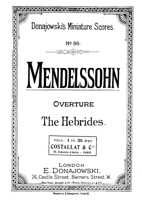 Mendelssohn Felix The Hebrides Overture Op26
