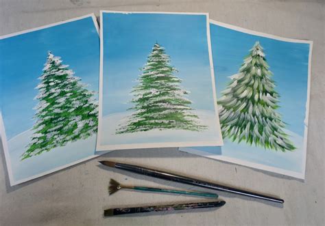 How To Paint Pine Trees Three Ways Acrylic Painting Instructions Download