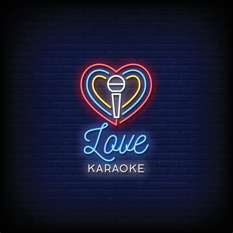 Love Karaoke Neon Signs Style Text Vector Vector Art At Vecteezy