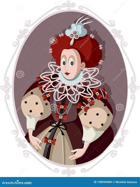 Queen Elizabeth I Vector Caricature Illustration