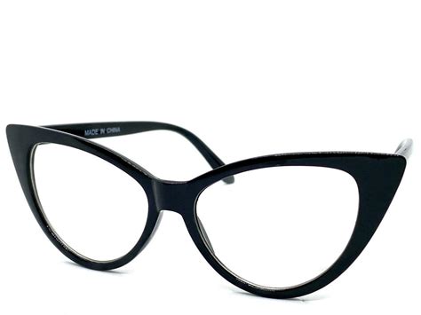 women classic 50s vintage retro cat eye style clear lens eye glasses black frame ebay