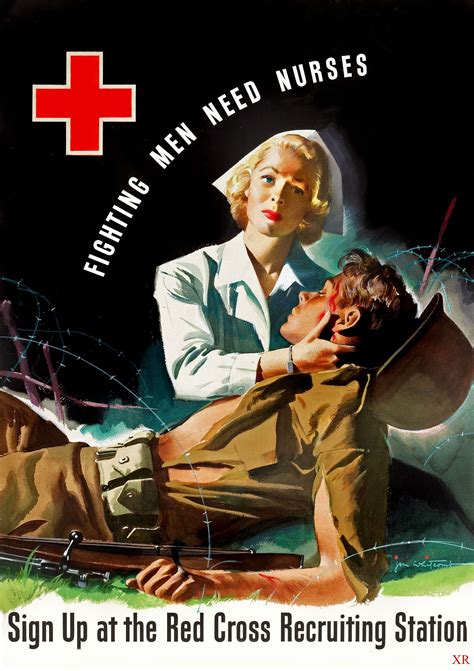 Fighting Men Need Nurses Vintage Nurse Wwii Posters Military Poster